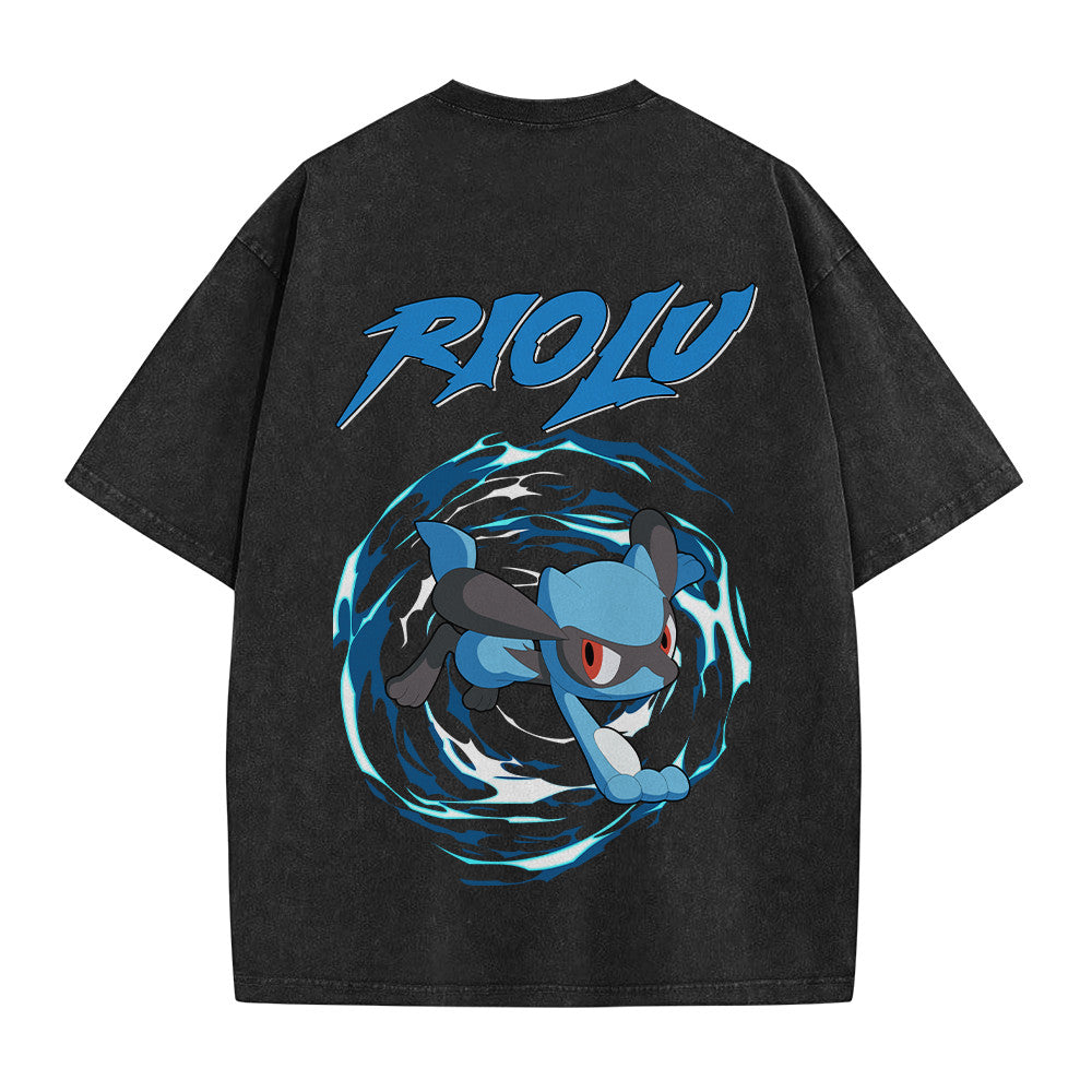 Pokemon Personalized Riolu Vintage Washed T-Shirt