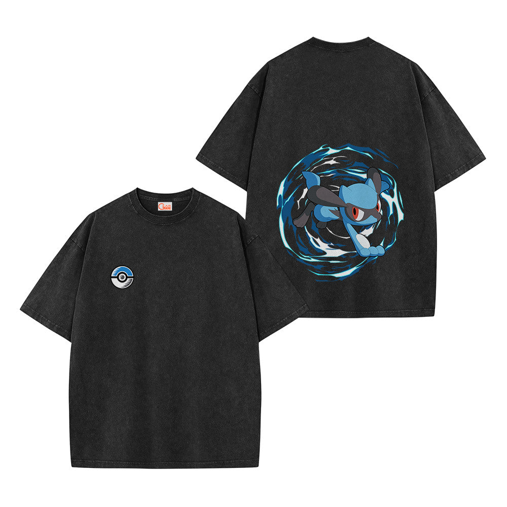 Pokemon Personalized Riolu Vintage Washed T-Shirt
