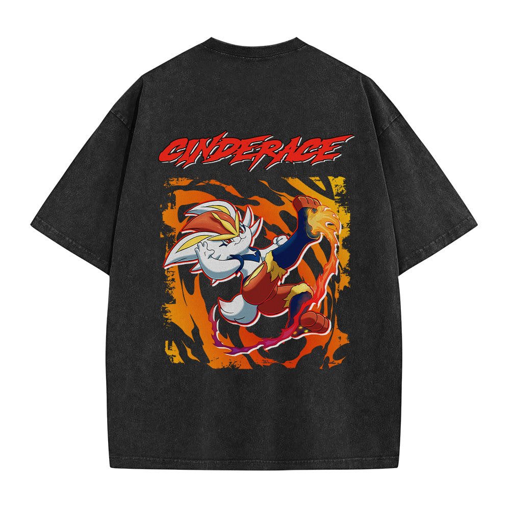 Pokemon Personalized Cinderace Vintage Washed T-Shirt