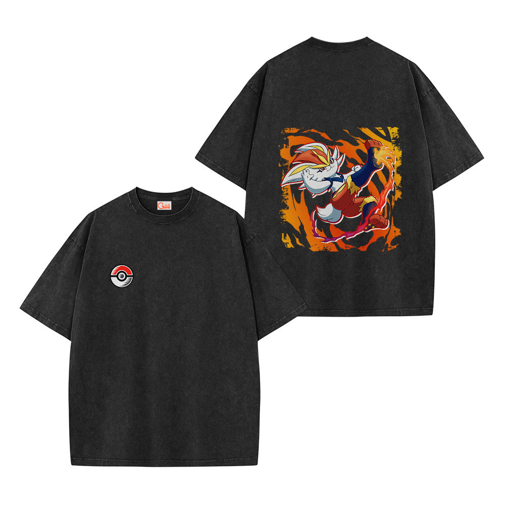 Pokemon Personalized Cinderace Vintage Washed T-Shirt
