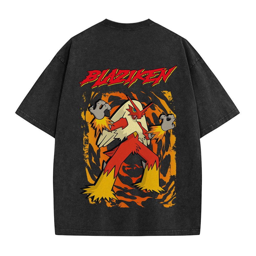 Pokemon Personalized Blaziken Vintage Washed T-Shirt