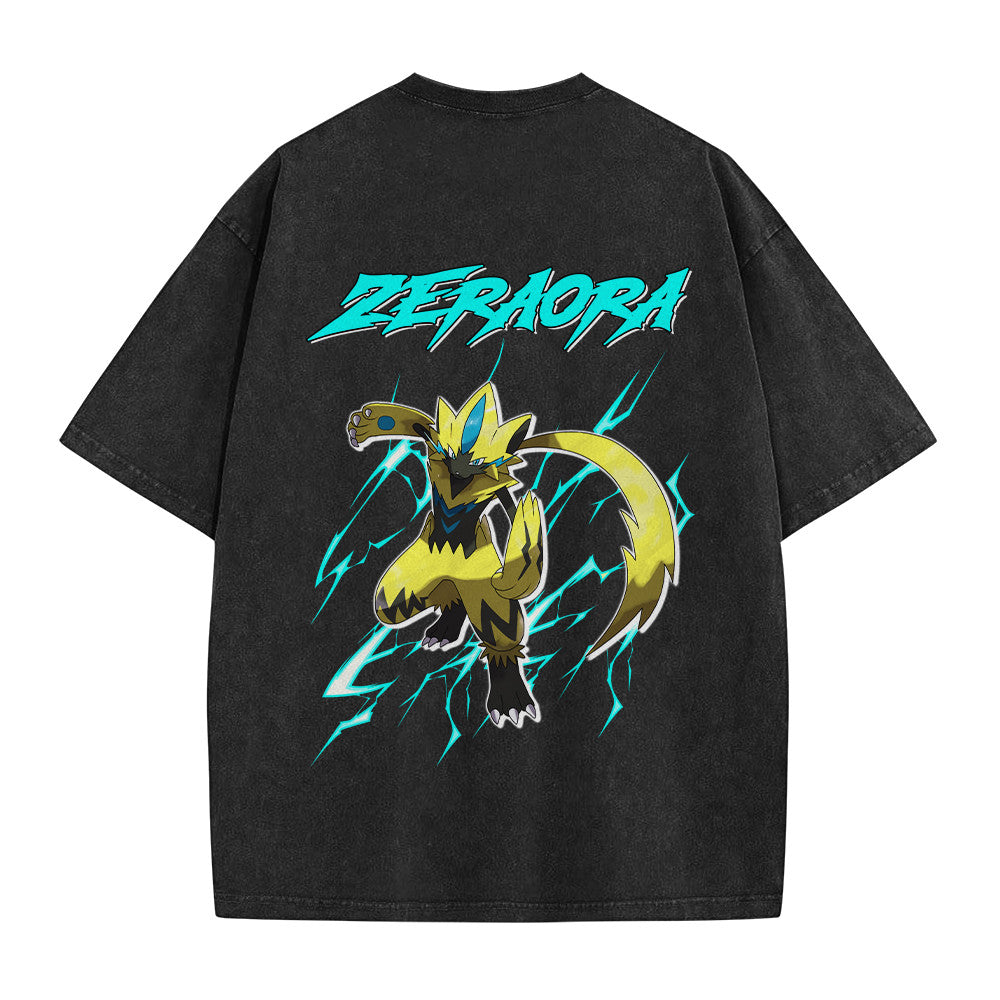 Pokemon Personalized Zeraora Vintage Washed T-Shirt