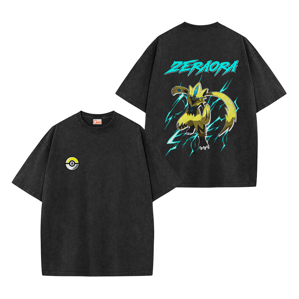 Pokemon Personalized Zeraora Vintage Washed T-Shirt