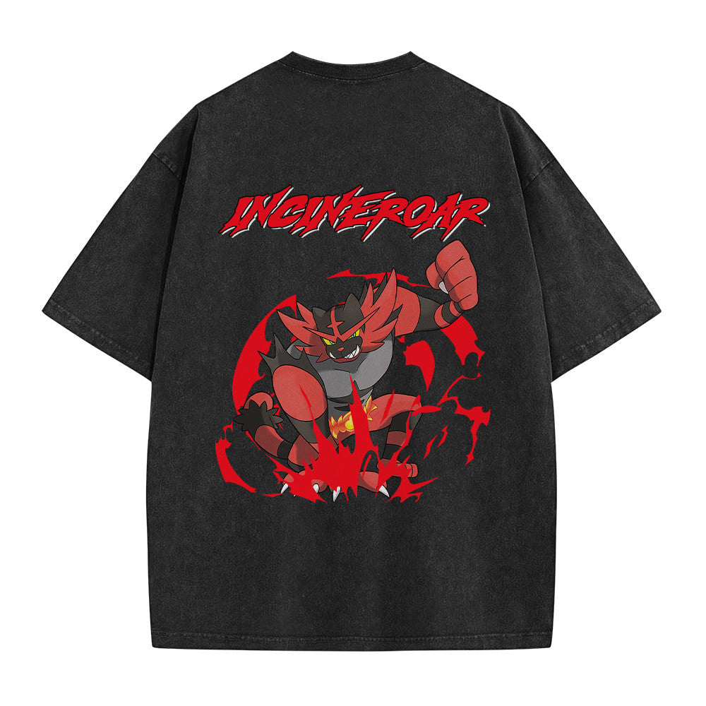 Pokemon Personalized Incineroar Vintage Washed T-Shirt