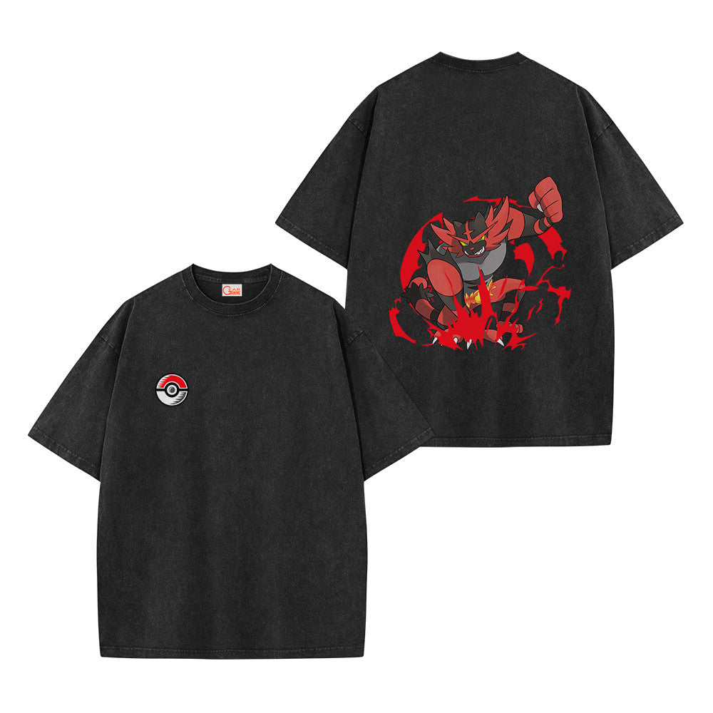 Pokemon Personalized Incineroar Vintage Washed T-Shirt