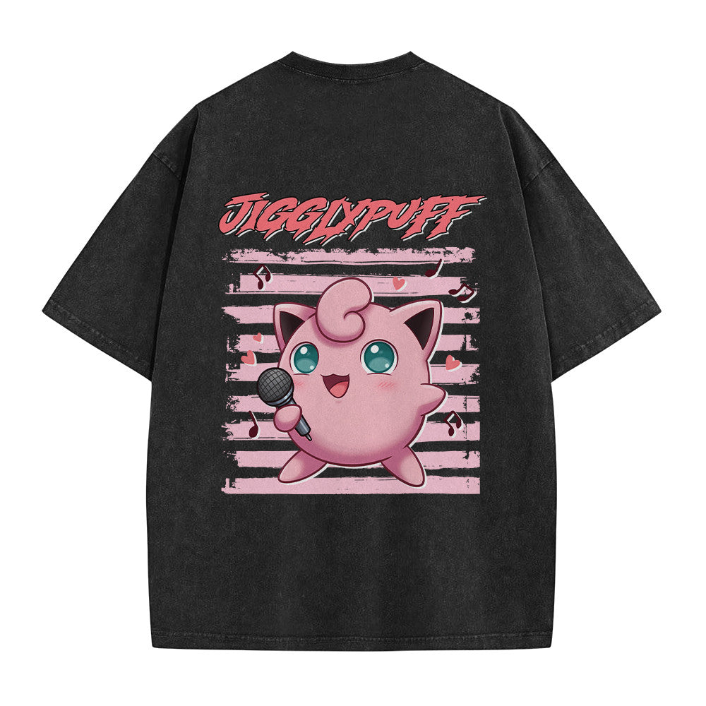 Pokemon Personalized Jigglypuff Vintage Washed T-Shirt
