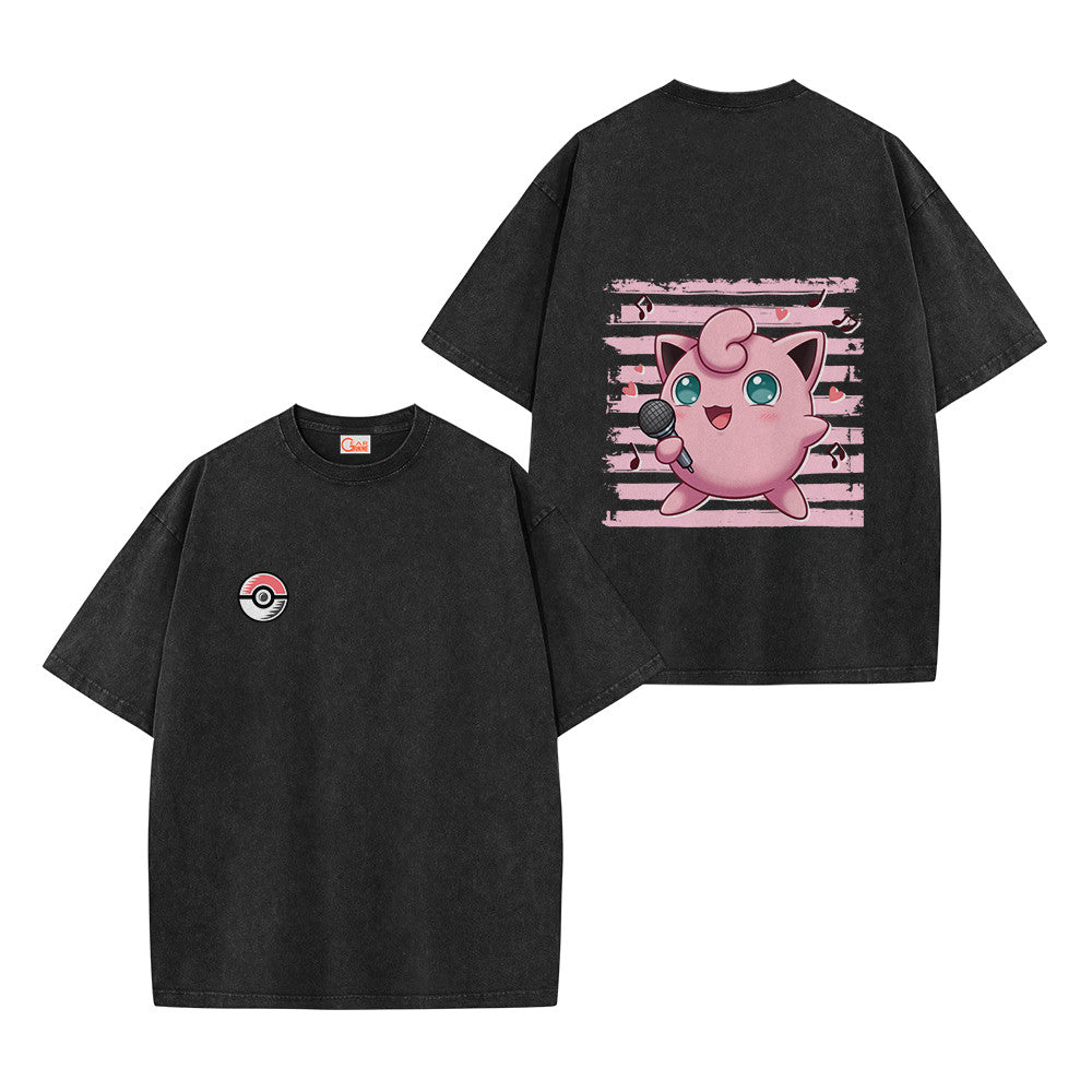 Pokemon Personalized Jigglypuff Vintage Washed T-Shirt