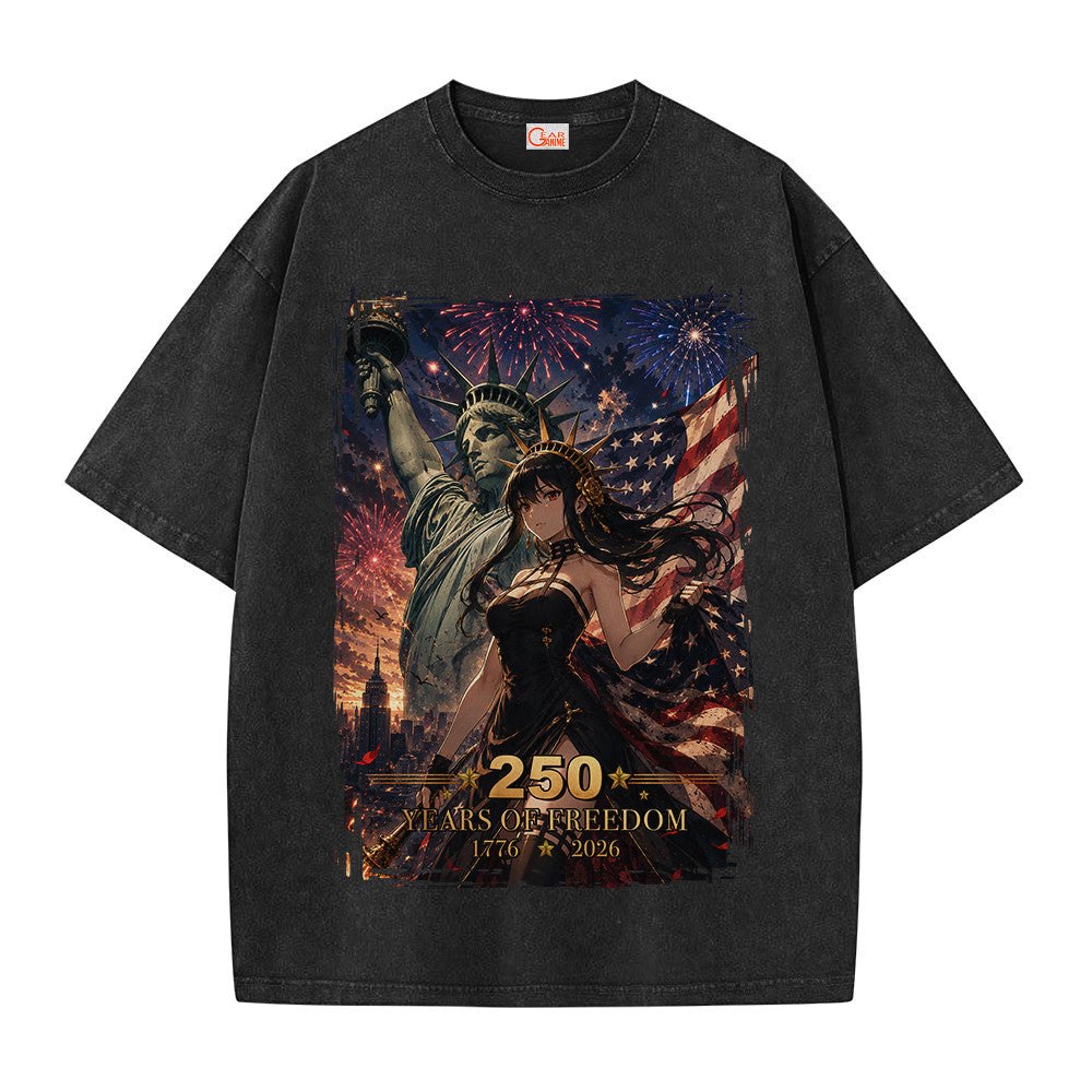Yor Forger Liberty USA 250 Years Washed T-shirt Vintage Style