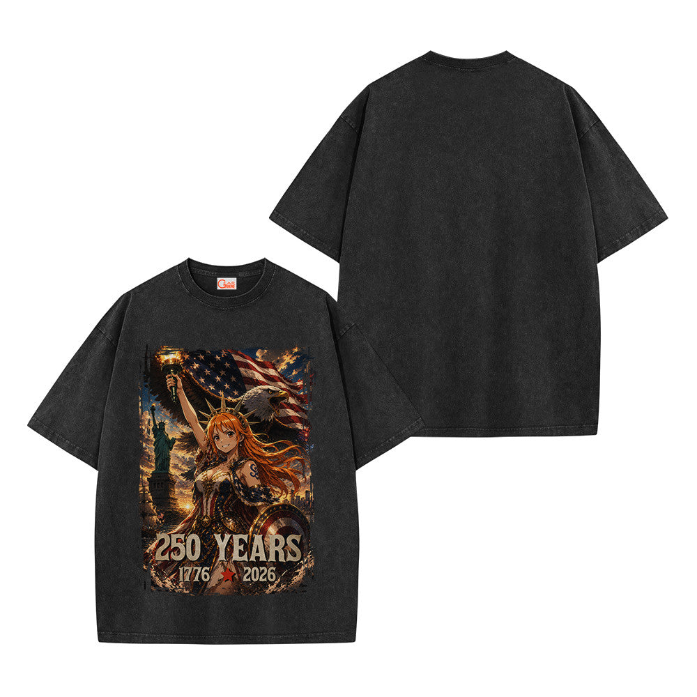 Nami Liberty USA 250 Years Washed T-shirt Vintage Style